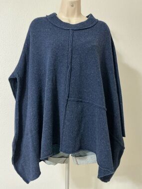 Banana Blue Merino Wool Oversized Sweater Navy Blue XS